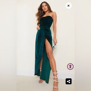 Long Green Velvet Dress